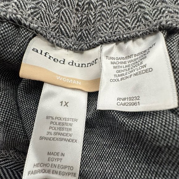 New! Womens Alfred Dunner Empire State Pants Herringbone Pull-On Straight Leg 1X - Picture 5 of 13
